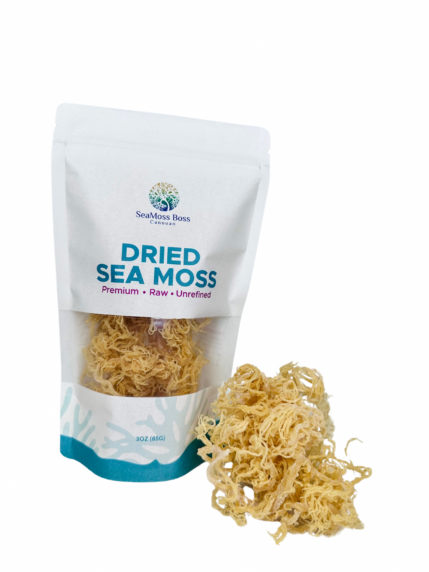 SeaMoss Boss Canouan | Dried Gold sea Moss | Ocean harvested and Sun-Dried in The Remote Grenadine Islands | Easy to use | Makes 60oz sea Moss Gel