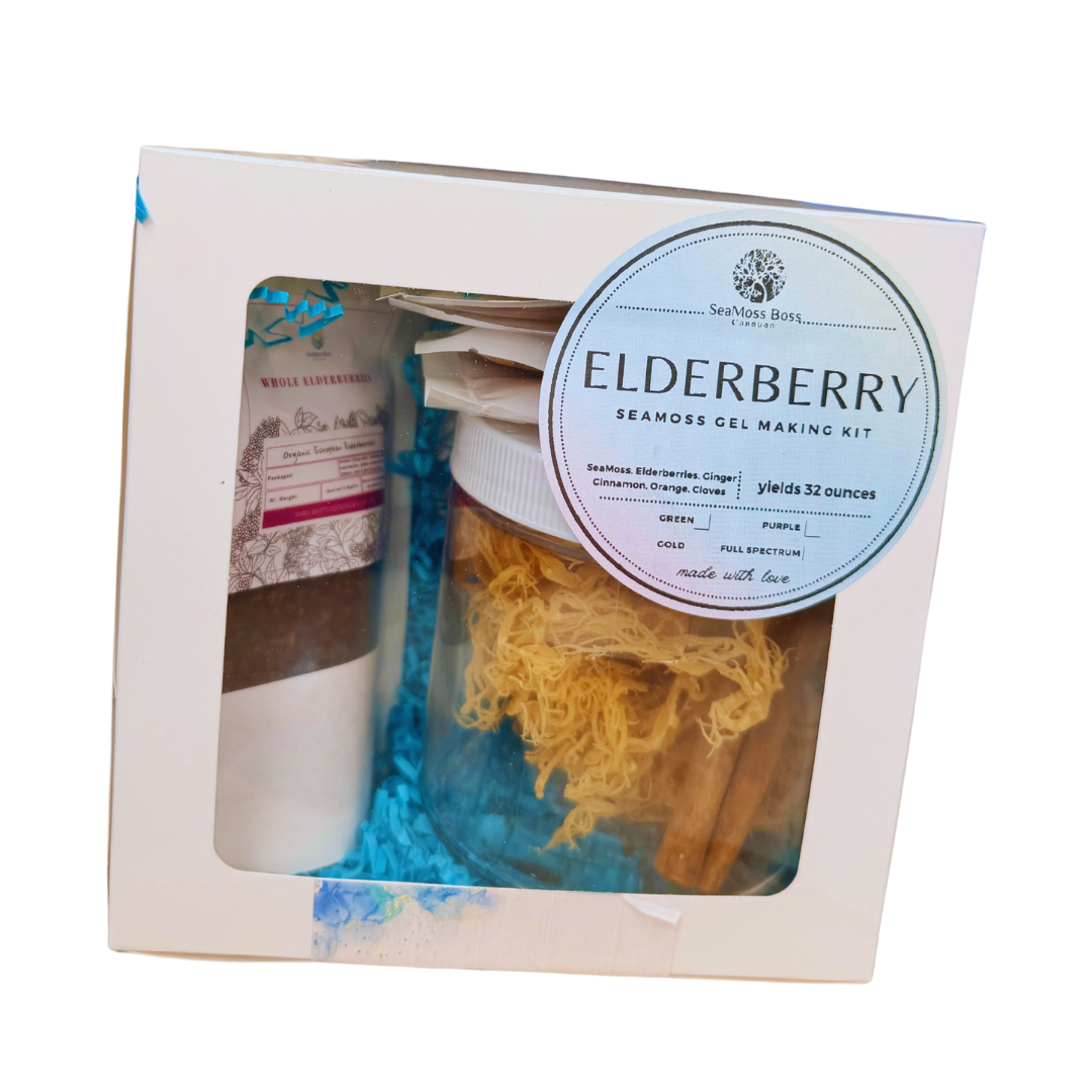 Elderberry infused Sea Moss Gel DIY kit | Makes 32oz Gel