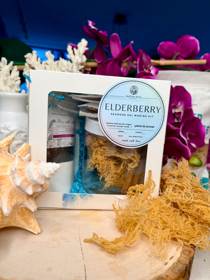 Elderberry infused Sea Moss Gel DIY kit | Makes 32oz Gel