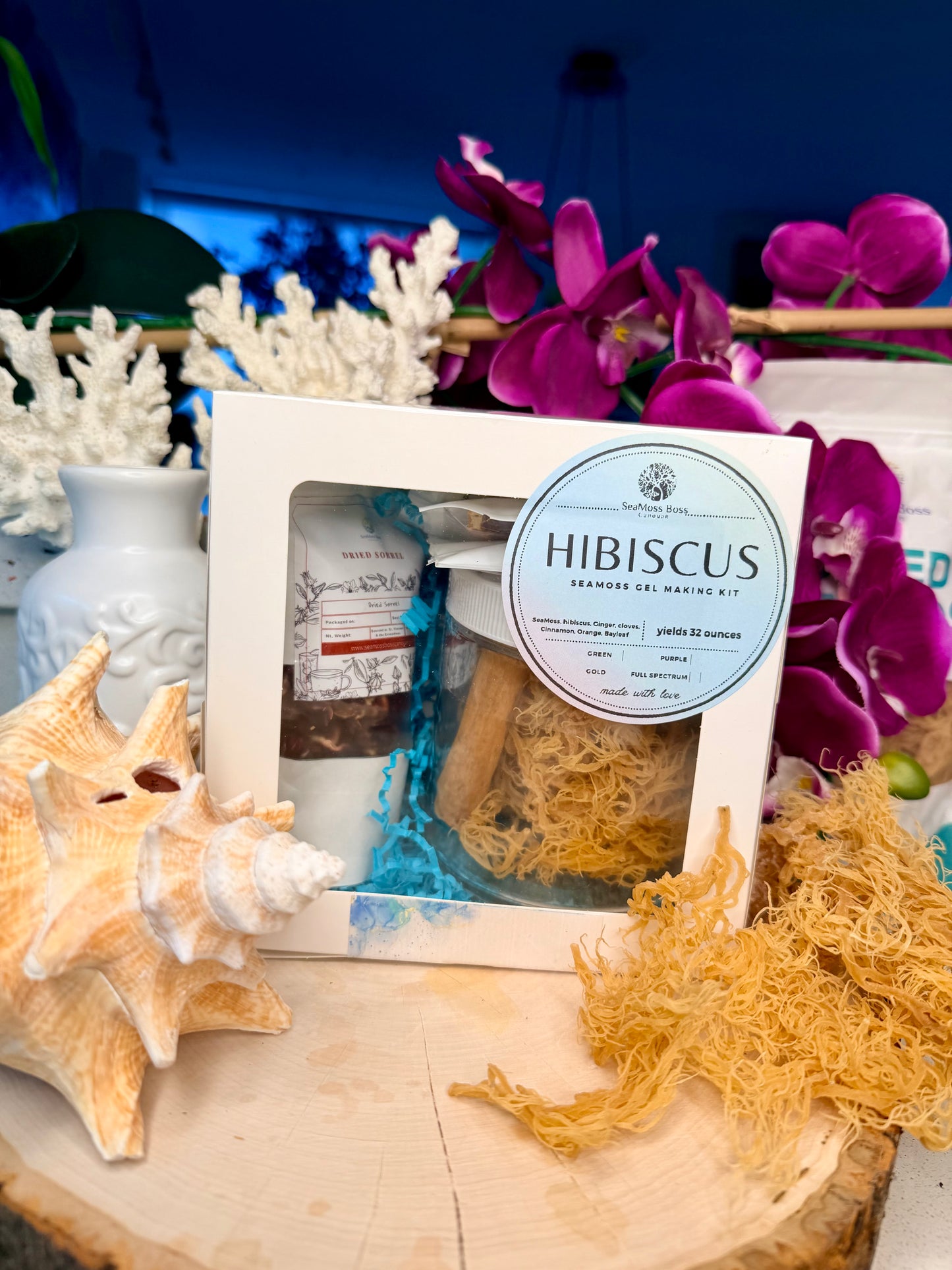 Hibiscus infused Sea Moss Gel DIY kit | Makes 32oz Gel