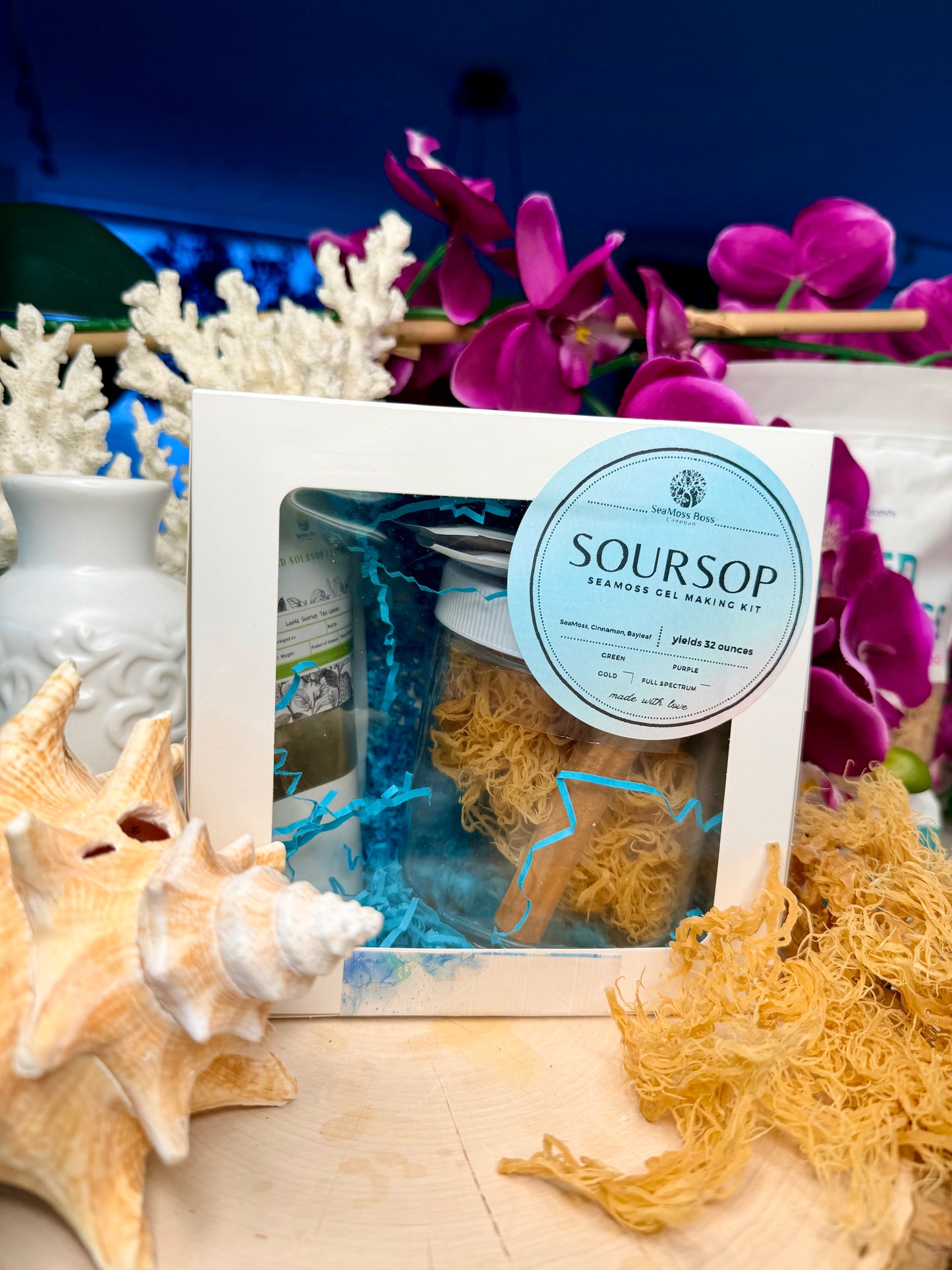 Soursop leaf infused Sea Moss Gel DIY kit | Makes 32oz Gel